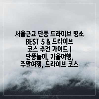 서울근교 단풍 드라이브 명소 BEST 5 & 드라이브 코스 추천 가이드 | 단풍놀이, 가을여행, 주말여행, 드라이브 코스 서울근교 단풍 드라이브 명소 BEST 5 & 드라이브 코스 추천 가이드 | 단풍놀이, 가을여행, 주말여행, 드라이브 코스