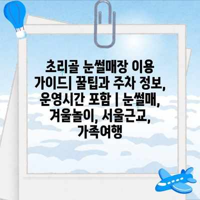 초리골 눈썰매장 이용 가이드| 꿀팁과 주차 정보, 운영시간 포함 | 눈썰매, 겨울놀이, 서울근교, 가족여행 초리골 눈썰매장 이용 가이드| 꿀팁과 주차 정보, 운영시간 포함 | 눈썰매, 겨울놀이, 서울근교, 가족여행