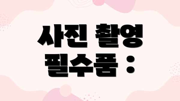 사진 촬영 필수품 :