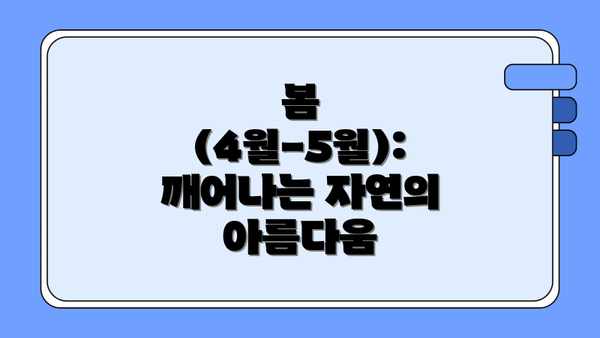봄 (4월-5월): 깨어나는 자연의 아름다움