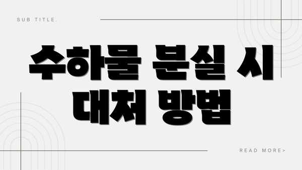 수하물 분실 시 대처 방법