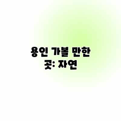 용인 가볼 만한 곳: 자연 용인 가볼 만한 곳: 자연