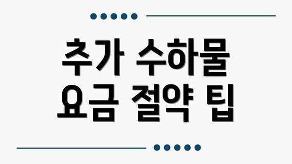 추가 수하물 요금 절약 팁