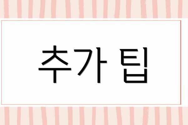 추가 팁