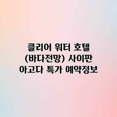 클리어 워터 호텔 (바다전망) 사이판 아고다 특가 예약정보 클리어 워터 호텔 (바다전망) 사이판 아고다 특가 예약정보