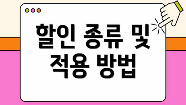 할인 종류 및 적용 방법