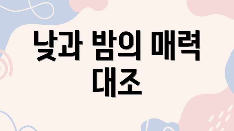 낮과 밤의 매력 대조