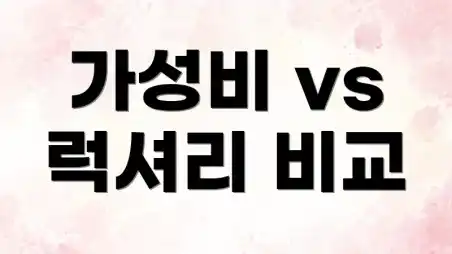 가성비 vs 럭셔리 비교